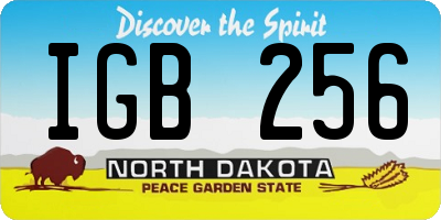 ND license plate IGB256