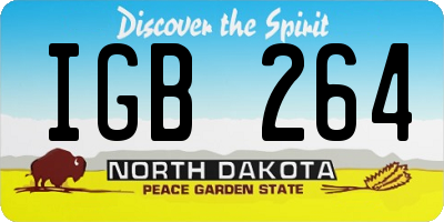 ND license plate IGB264