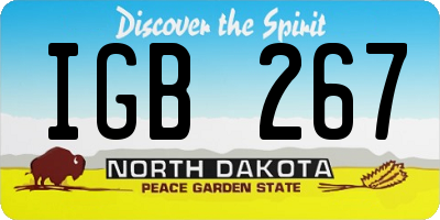 ND license plate IGB267