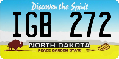 ND license plate IGB272