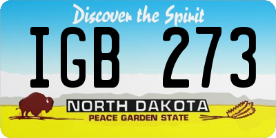 ND license plate IGB273