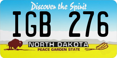ND license plate IGB276