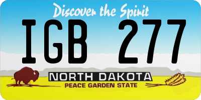 ND license plate IGB277