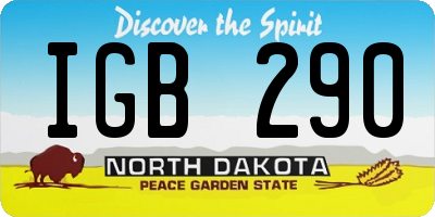ND license plate IGB290