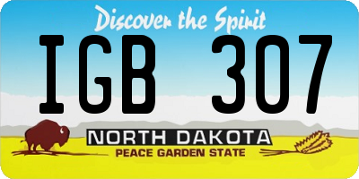 ND license plate IGB307