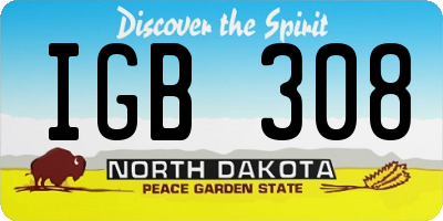 ND license plate IGB308