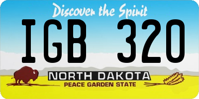 ND license plate IGB320