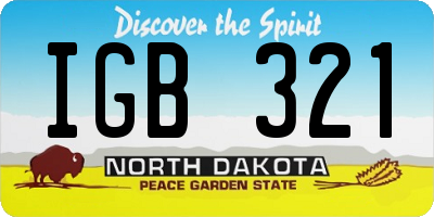 ND license plate IGB321