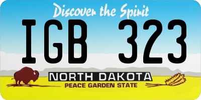 ND license plate IGB323