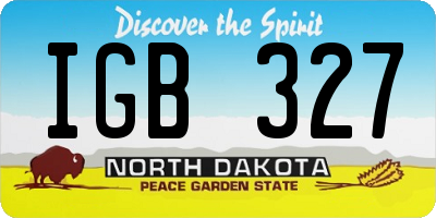 ND license plate IGB327