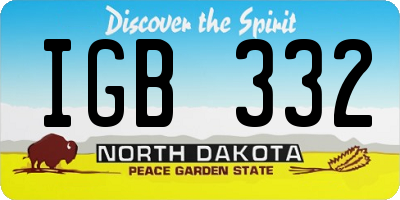 ND license plate IGB332