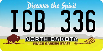ND license plate IGB336