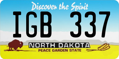 ND license plate IGB337