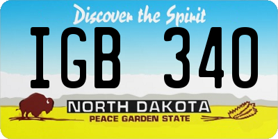 ND license plate IGB340