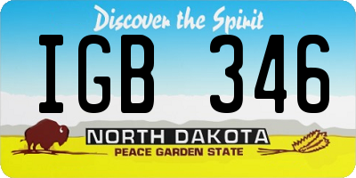 ND license plate IGB346