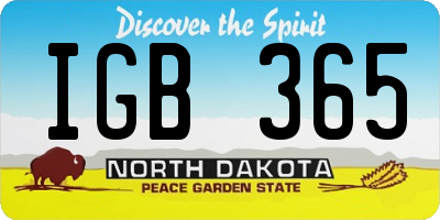 ND license plate IGB365
