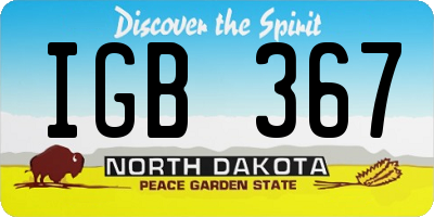 ND license plate IGB367