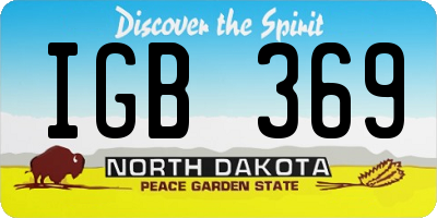 ND license plate IGB369