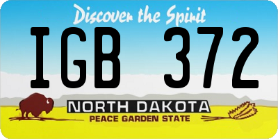 ND license plate IGB372