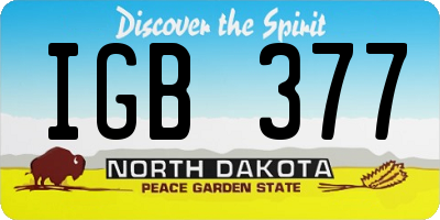 ND license plate IGB377