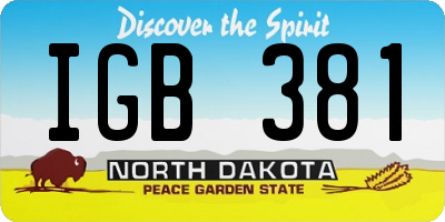 ND license plate IGB381