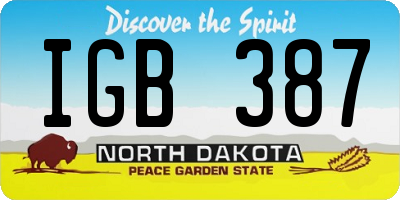 ND license plate IGB387