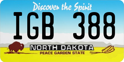 ND license plate IGB388