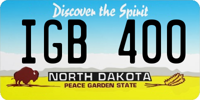 ND license plate IGB400