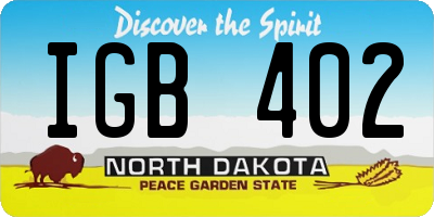 ND license plate IGB402