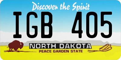 ND license plate IGB405