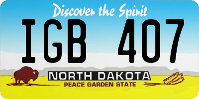 ND license plate IGB407