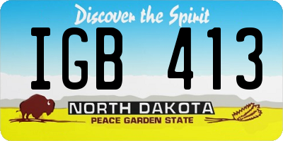 ND license plate IGB413