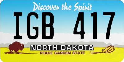 ND license plate IGB417
