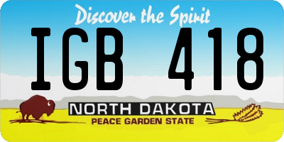 ND license plate IGB418