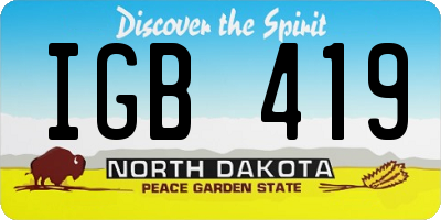 ND license plate IGB419