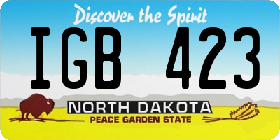 ND license plate IGB423