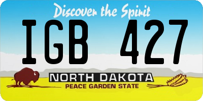 ND license plate IGB427