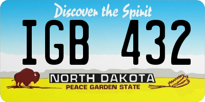 ND license plate IGB432