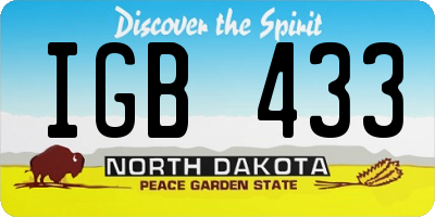ND license plate IGB433