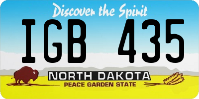 ND license plate IGB435