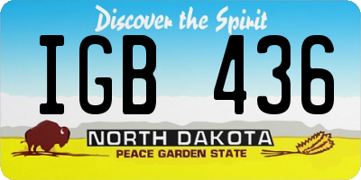 ND license plate IGB436