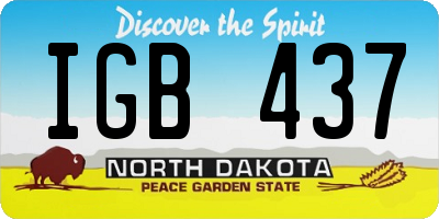 ND license plate IGB437