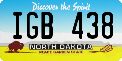 ND license plate IGB438