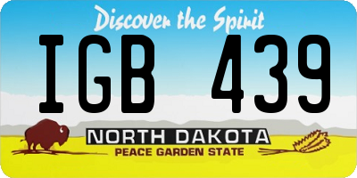 ND license plate IGB439