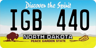 ND license plate IGB440