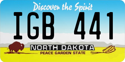 ND license plate IGB441