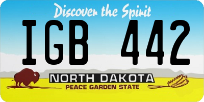 ND license plate IGB442