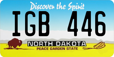 ND license plate IGB446