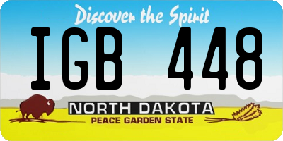 ND license plate IGB448