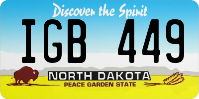 ND license plate IGB449